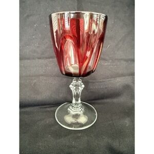 Red Ruby Glass Goblet Glossy Round Unisex Adults Drinkware 4.75 Inch Decorative